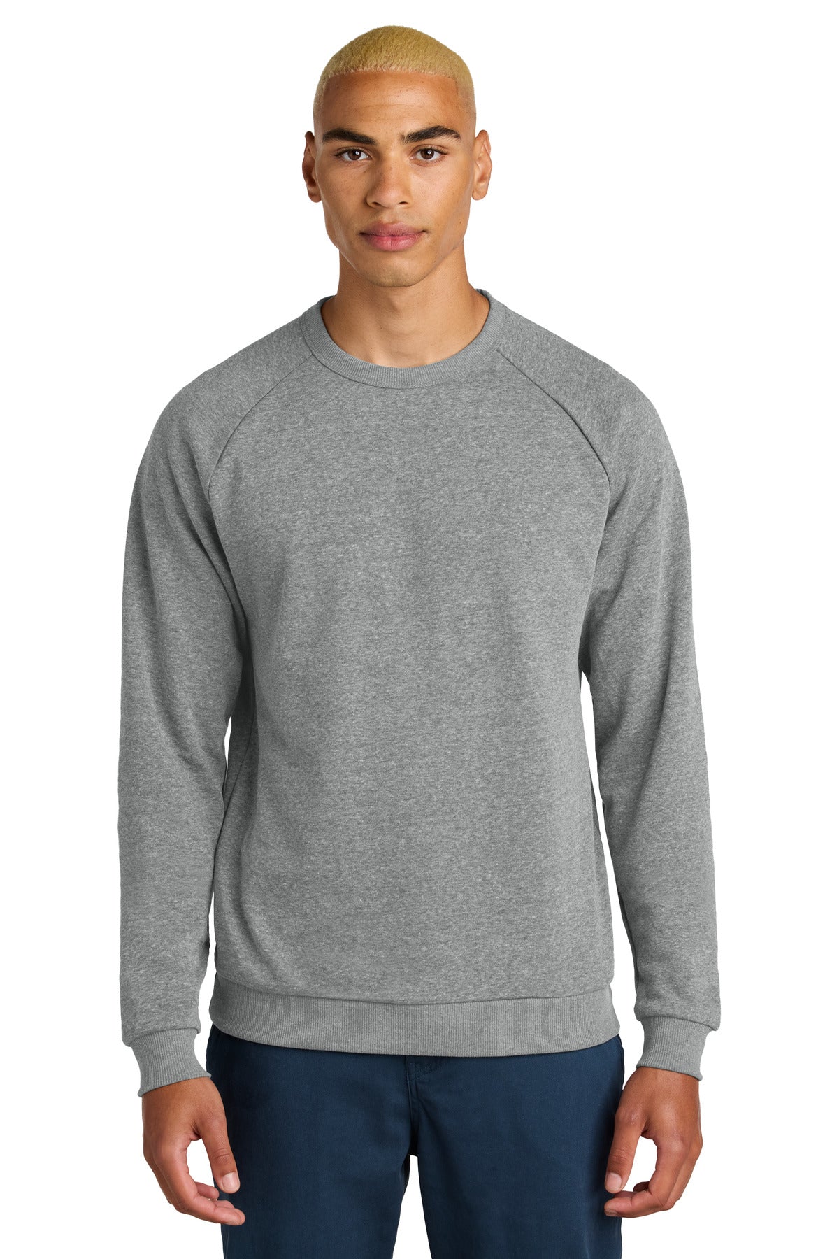 District Perfect Tri Fleece Crewneck Sweatshirt DT1304 Grey Frost