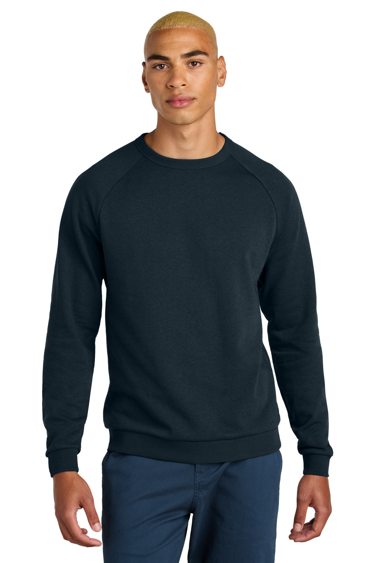 District Perfect Tri Fleece Crewneck Sweatshirt DT1304 New Navy