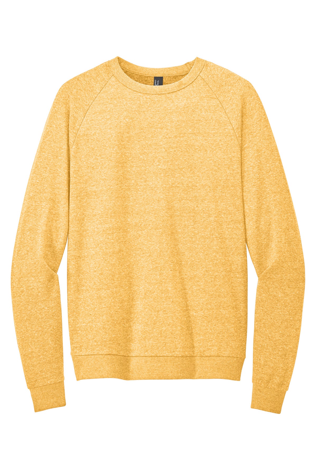 District Perfect Tri Fleece Crewneck Sweatshirt DT1304 Ochre Yellow Heather