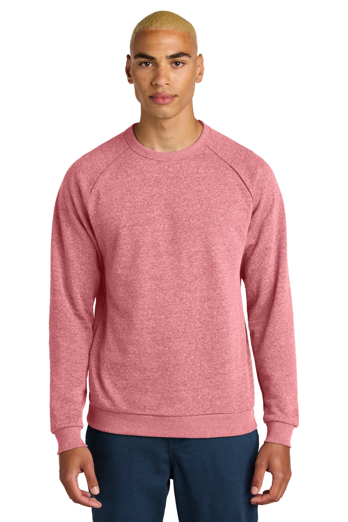 District Perfect Tri Fleece Crewneck Sweatshirt DT1304 Red Frost