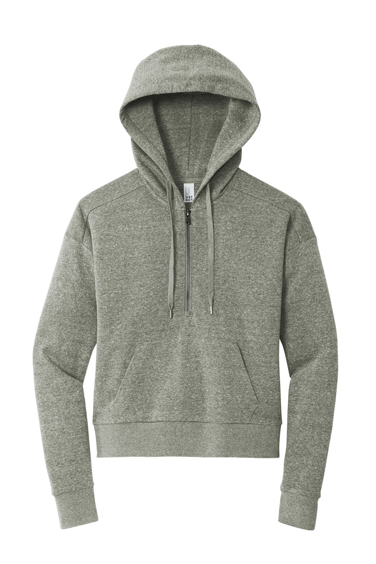 District Women's Perfect Tri Fleece 1/2-Zip Pullover DT1311 Grey Frost