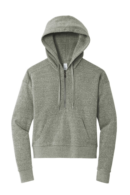 District Women's Perfect Tri Fleece 1/2-Zip Pullover DT1311 Grey Frost