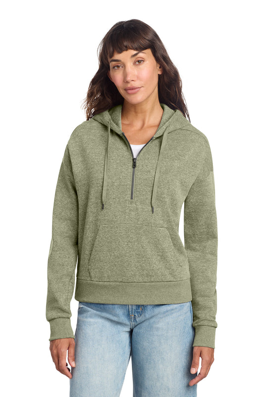 District Women's Perfect Tri Fleece 1/2-Zip Pullover DT1311 Military Green Frost