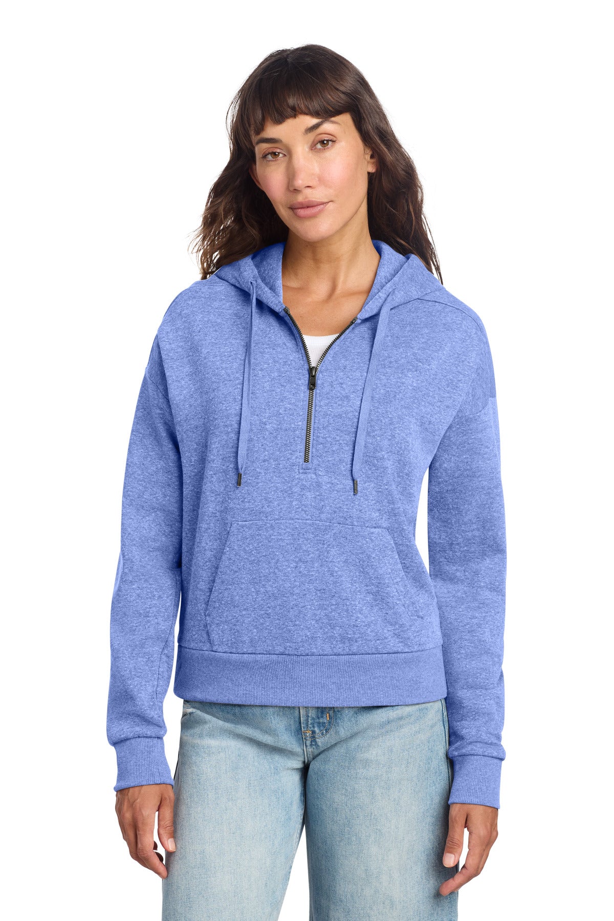District Women's Perfect Tri Fleece 1/2-Zip Pullover DT1311 Royal Frost