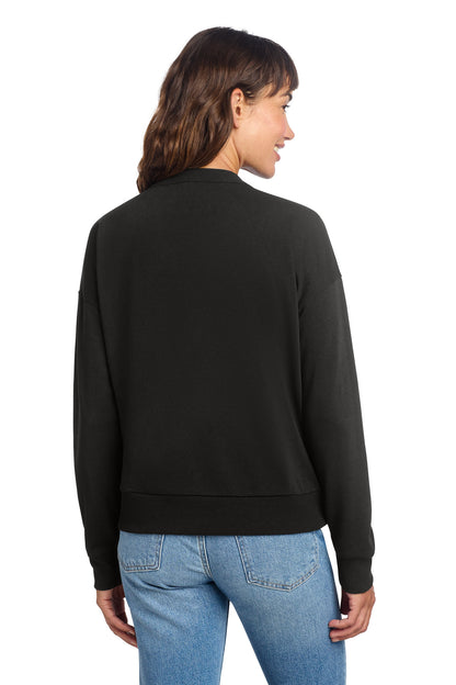 District Women's Perfect Tri Fleece V-Neck Sweatshirt DT1312 Black