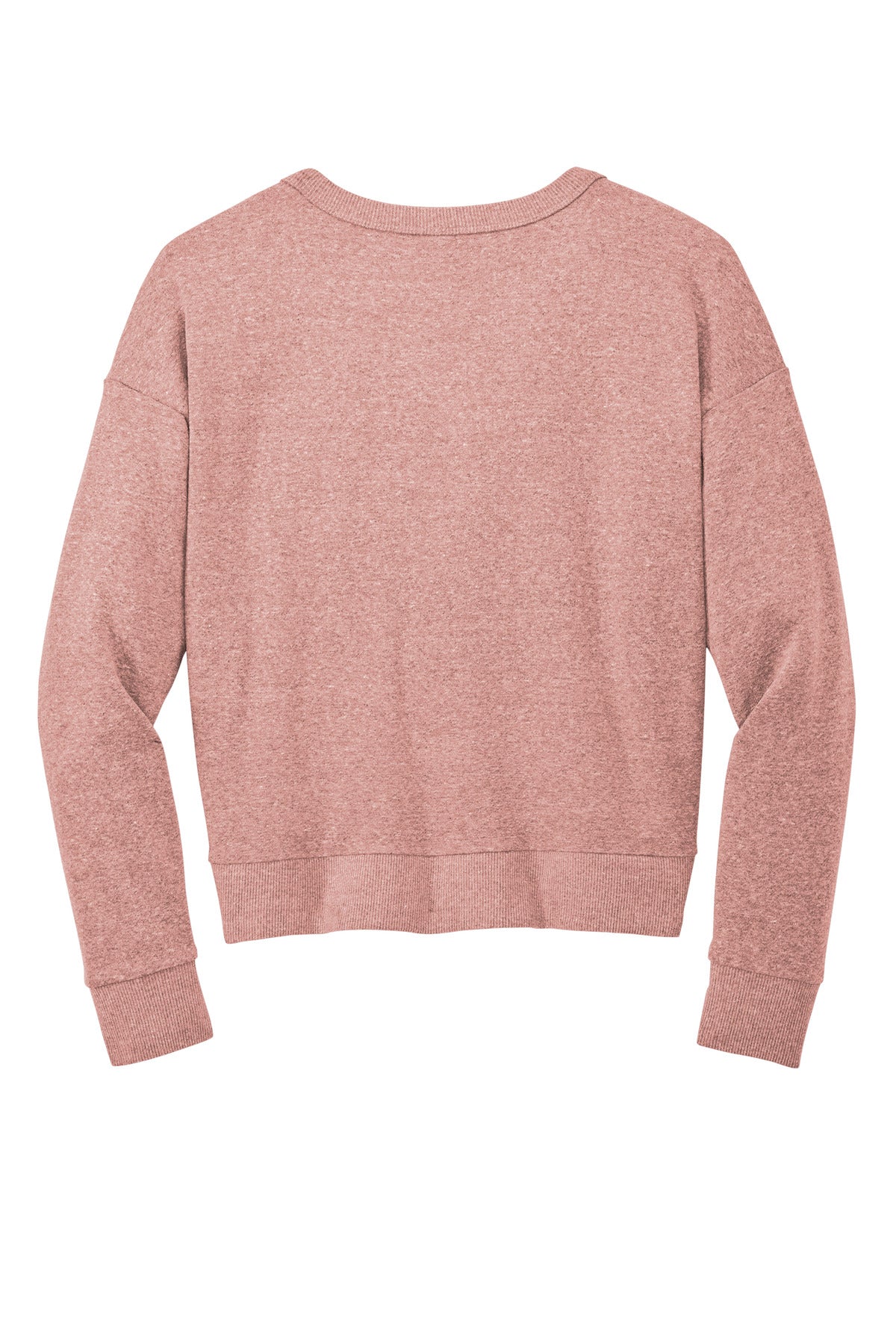 District Women's Perfect Tri Fleece V-Neck Sweatshirt DT1312 Blush Frost