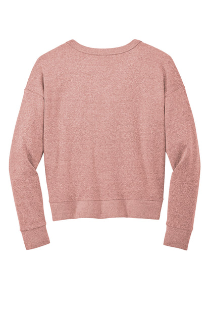 District Women's Perfect Tri Fleece V-Neck Sweatshirt DT1312 Blush Frost