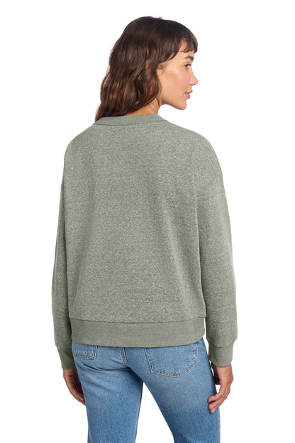 District Women's Perfect Tri Fleece V-Neck Sweatshirt DT1312 Grey Frost