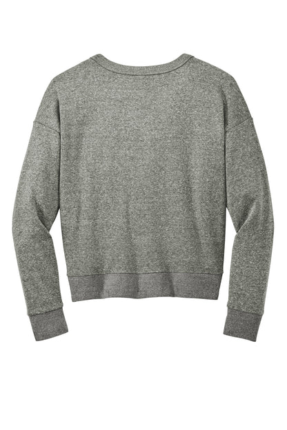 District Women's Perfect Tri Fleece V-Neck Sweatshirt DT1312 Heathered Charcoal