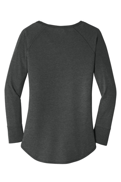 District Women's Perfect Tri Long Sleeve Tunic Tee DT132L Black Frost
