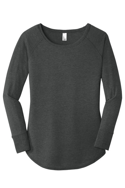 District Women's Perfect Tri Long Sleeve Tunic Tee DT132L Black Frost
