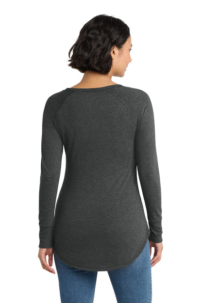District Women's Perfect Tri Long Sleeve Tunic Tee DT132L Black Frost