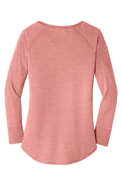District Women's Perfect Tri Long Sleeve Tunic Tee DT132L Blush Frost