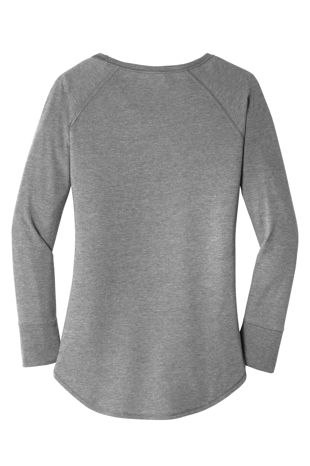 District Women's Perfect Tri Long Sleeve Tunic Tee DT132L Grey Frost