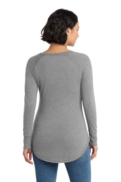 District Women's Perfect Tri Long Sleeve Tunic Tee DT132L Grey Frost