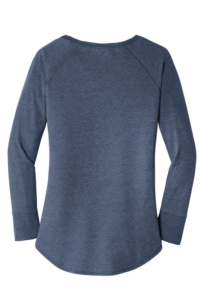 District Women's Perfect Tri Long Sleeve Tunic Tee DT132L Navy Frost