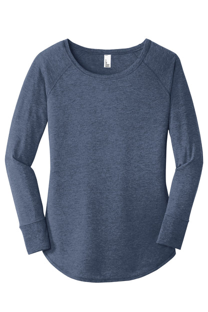 District Women's Perfect Tri Long Sleeve Tunic Tee DT132L Navy Frost