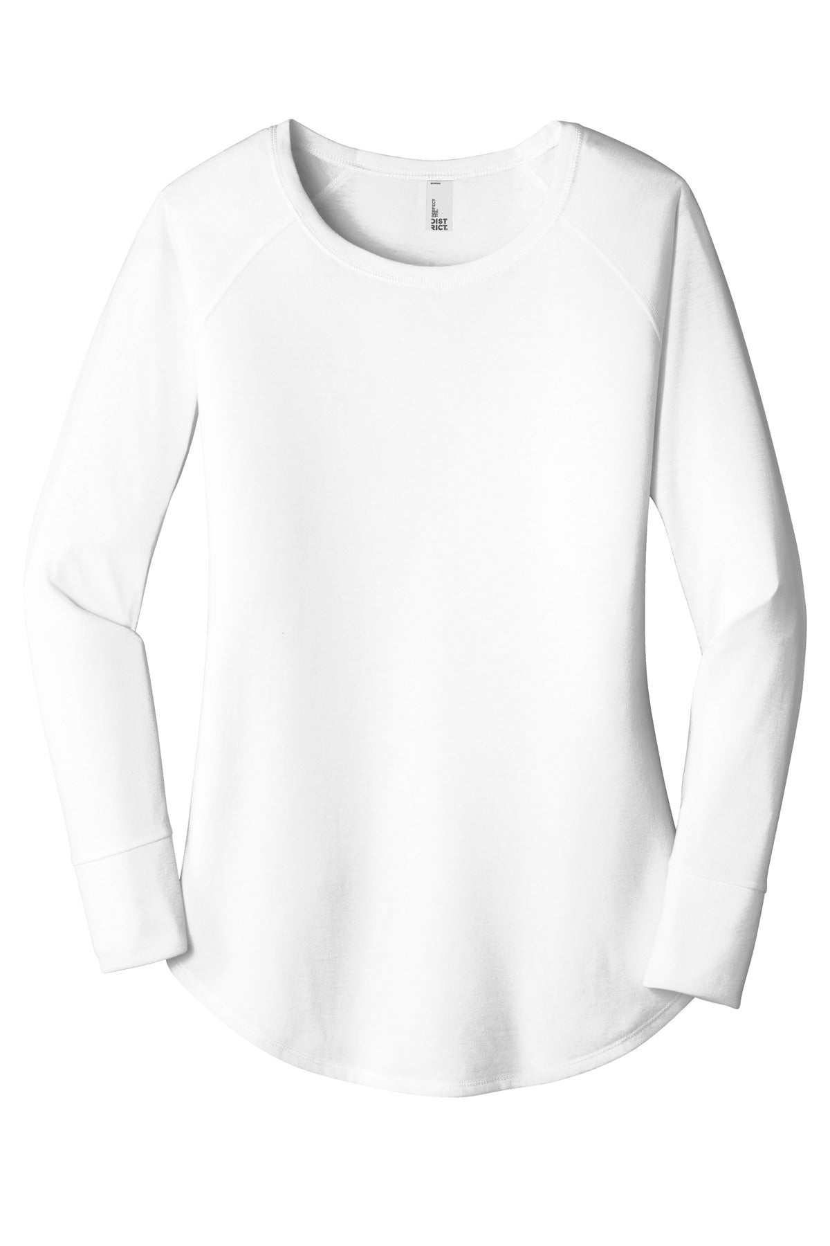 District Women's Perfect Tri Long Sleeve Tunic Tee DT132L White