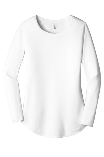 District Women's Perfect Tri Long Sleeve Tunic Tee DT132L White
