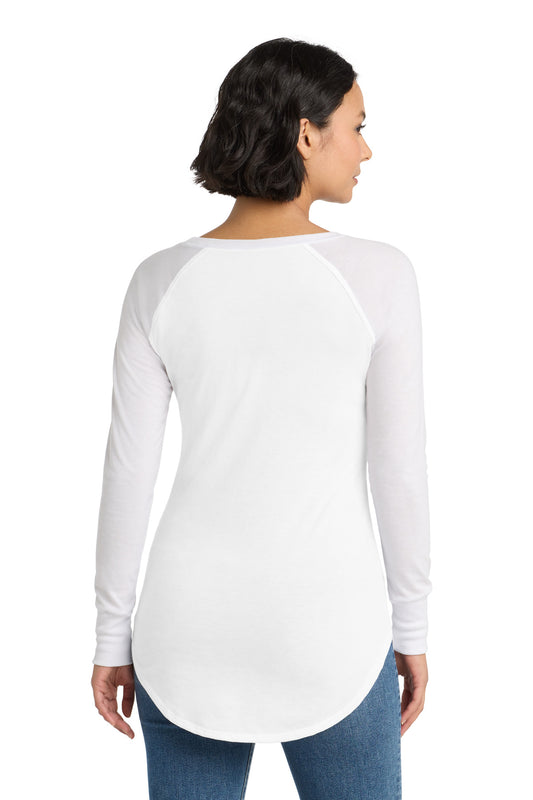 District Women's Perfect Tri Long Sleeve Tunic Tee DT132L White