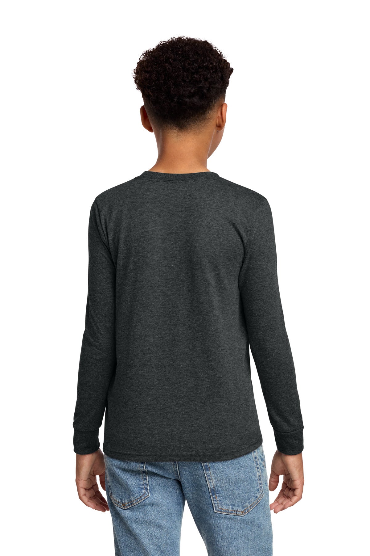 District Youth Perfect Tri Long Sleeve Tee DT132Y Black Frost