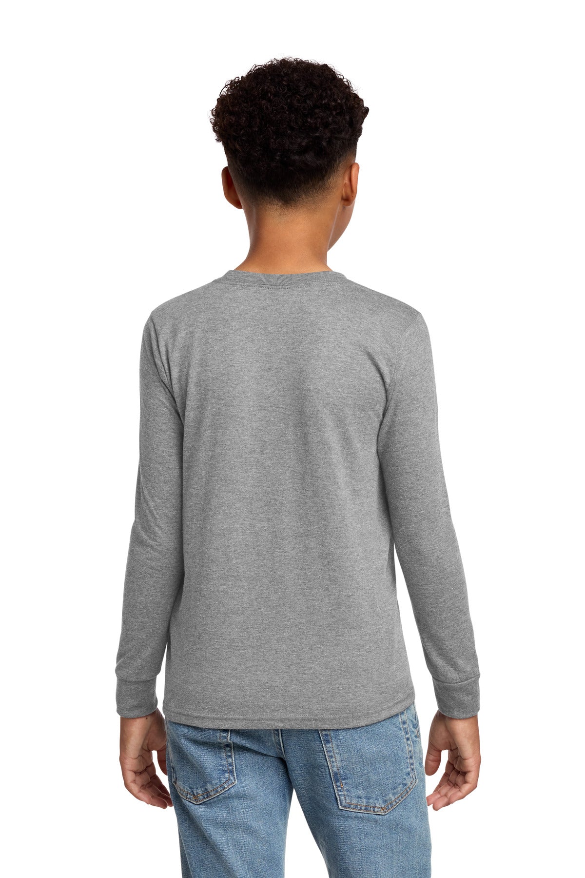 District Youth Perfect Tri Long Sleeve Tee DT132Y Grey Frost