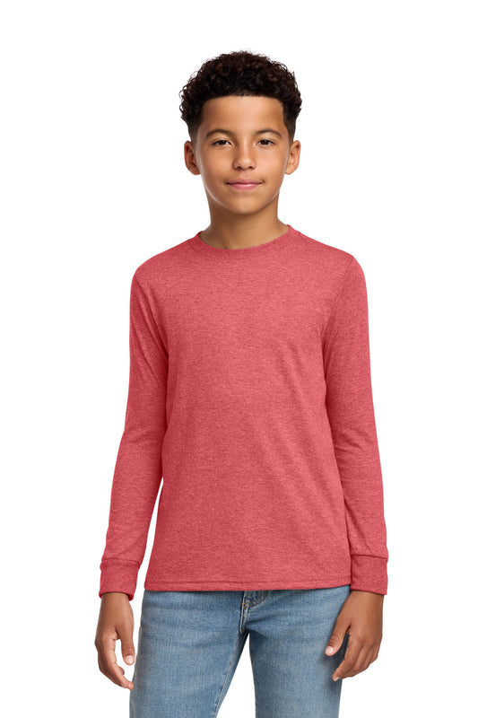 District Youth Perfect Tri Long Sleeve Tee DT132Y Red Frost