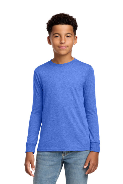 District Youth Perfect Tri Long Sleeve Tee DT132Y Royal Frost