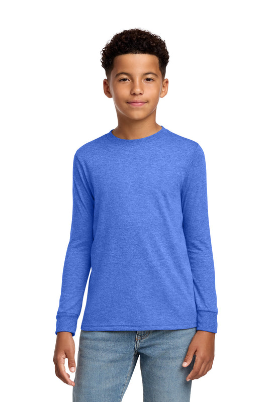 District Youth Perfect Tri Long Sleeve Tee DT132Y Royal Frost