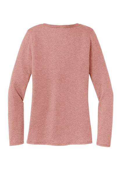 District Women's Perfect Tri Long Sleeve V-Neck Tee DT135 Blush Frost