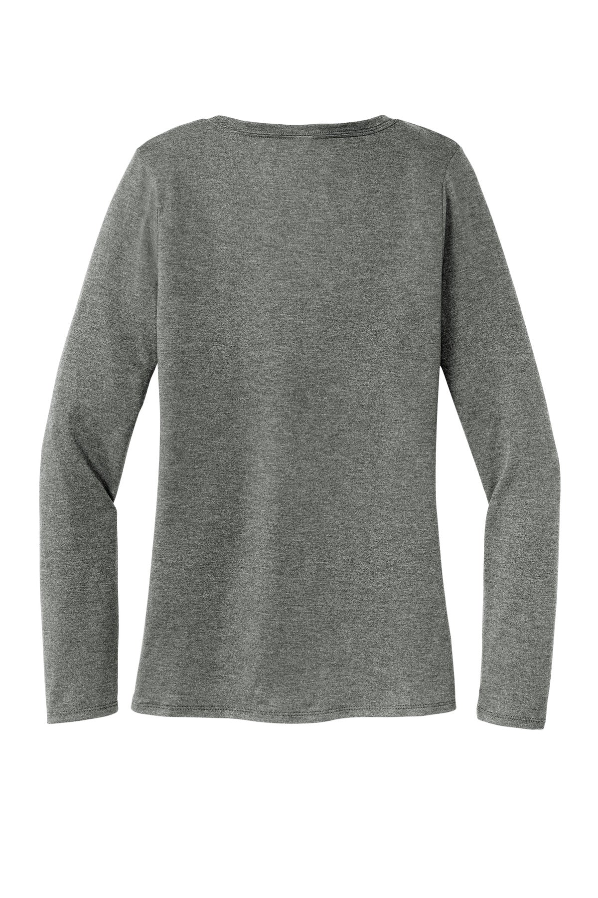 District Women's Perfect Tri Long Sleeve V-Neck Tee DT135 Heathered Charcoal