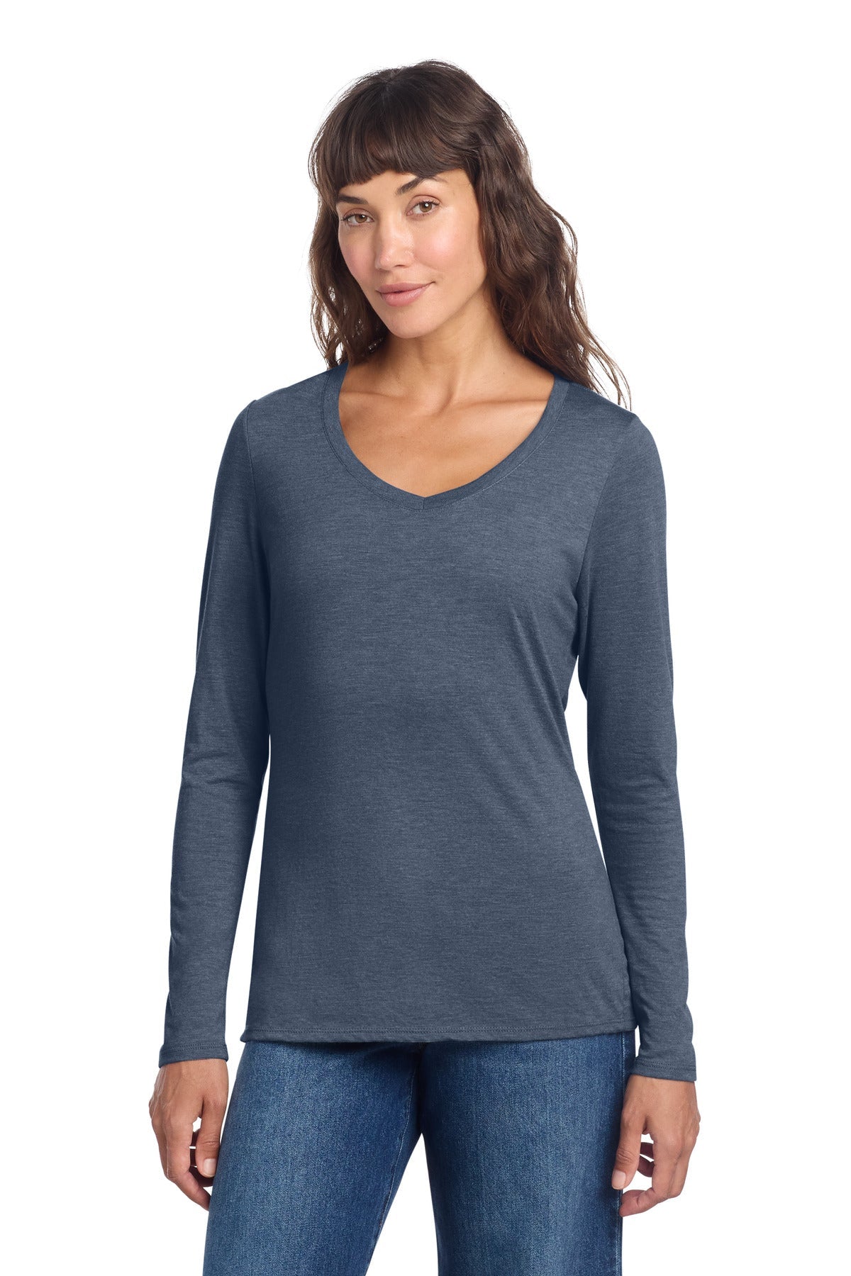 District Women's Perfect Tri Long Sleeve V-Neck Tee image 1