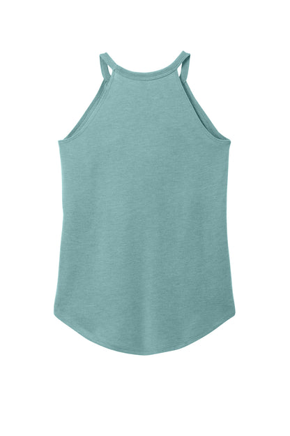 District Women's Perfect Tri Rocker Tank DT137L Heathered Eucalyptus Blue
