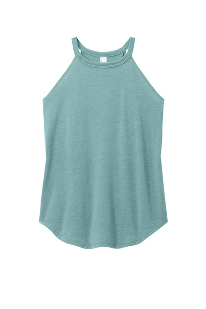 District Women's Perfect Tri Rocker Tank DT137L Heathered Eucalyptus Blue