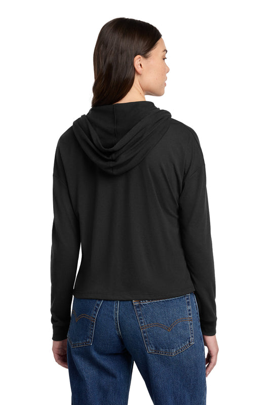 District Women's Perfect Tri Midi Long Sleeve Hoodie DT1390L Black