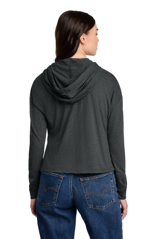 District Women's Perfect Tri Midi Long Sleeve Hoodie DT1390L Black Frost