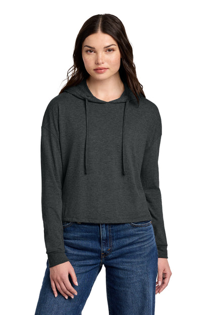 District Women's Perfect Tri Midi Long Sleeve Hoodie DT1390L Black Frost