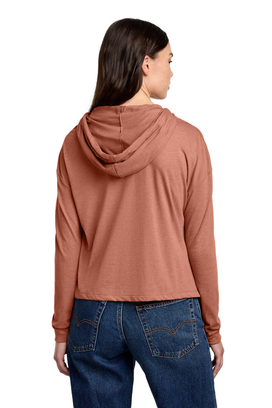 District Women's Perfect Tri Midi Long Sleeve Hoodie DT1390L Desert Rose Heather