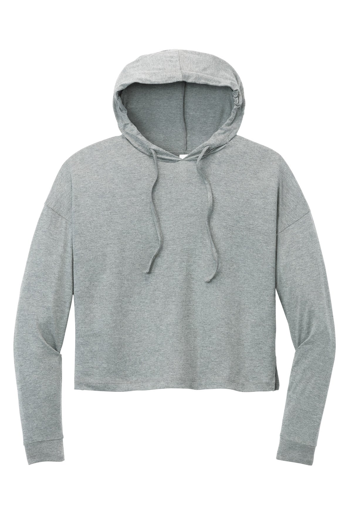 District Women's Perfect Tri Midi Long Sleeve Hoodie DT1390L Grey Frost