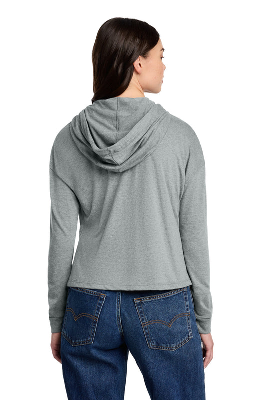 District Women's Perfect Tri Midi Long Sleeve Hoodie DT1390L Grey Frost