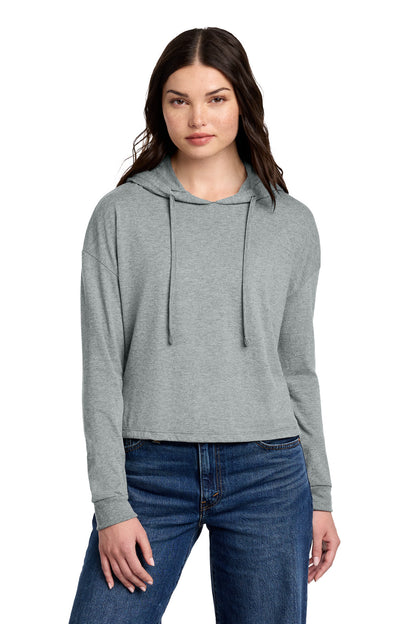 District Women's Perfect Tri Midi Long Sleeve Hoodie DT1390L Grey Frost