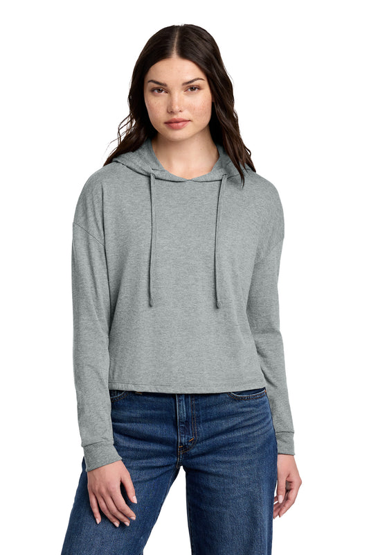 District Women's Perfect Tri Midi Long Sleeve Hoodie DT1390L Grey Frost