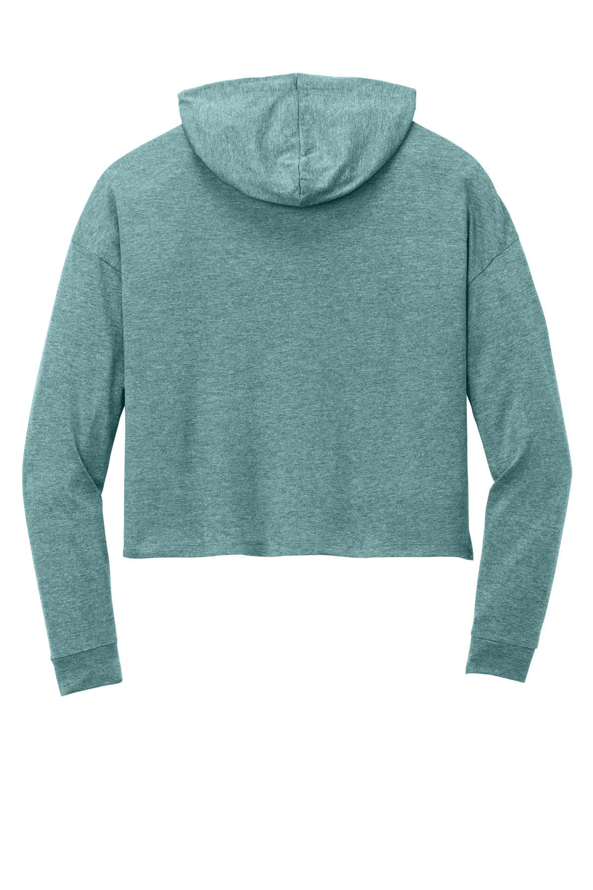 District Women's Perfect Tri Midi Long Sleeve Hoodie DT1390L Heathered Eucalyptus Blue