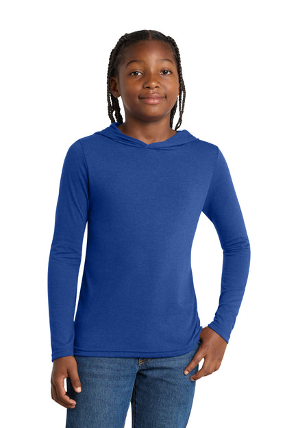 District Youth Perfect Tri Long Sleeve Hoodie DT139Y Deep Royal