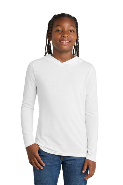 District Youth Perfect Tri Long Sleeve Hoodie DT139Y White