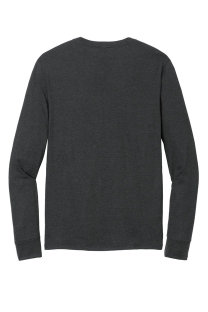 District Perfect Tri Long Sleeve Henley DT145 Black Frost
