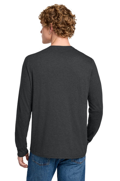 District Perfect Tri Long Sleeve Henley DT145 Black Frost