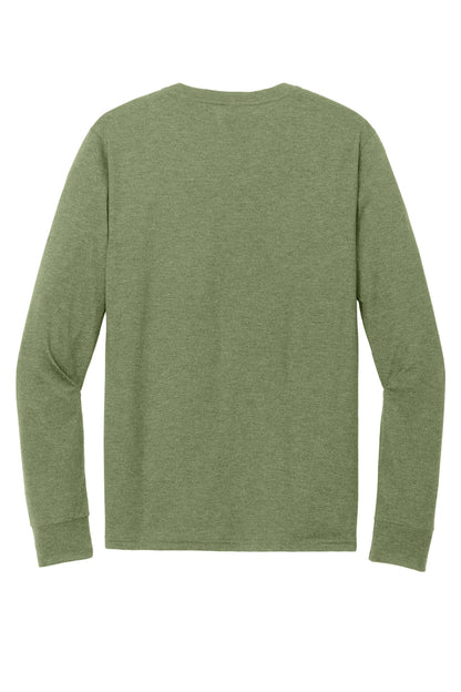 District Perfect Tri Long Sleeve Henley DT145 Military Green Frost