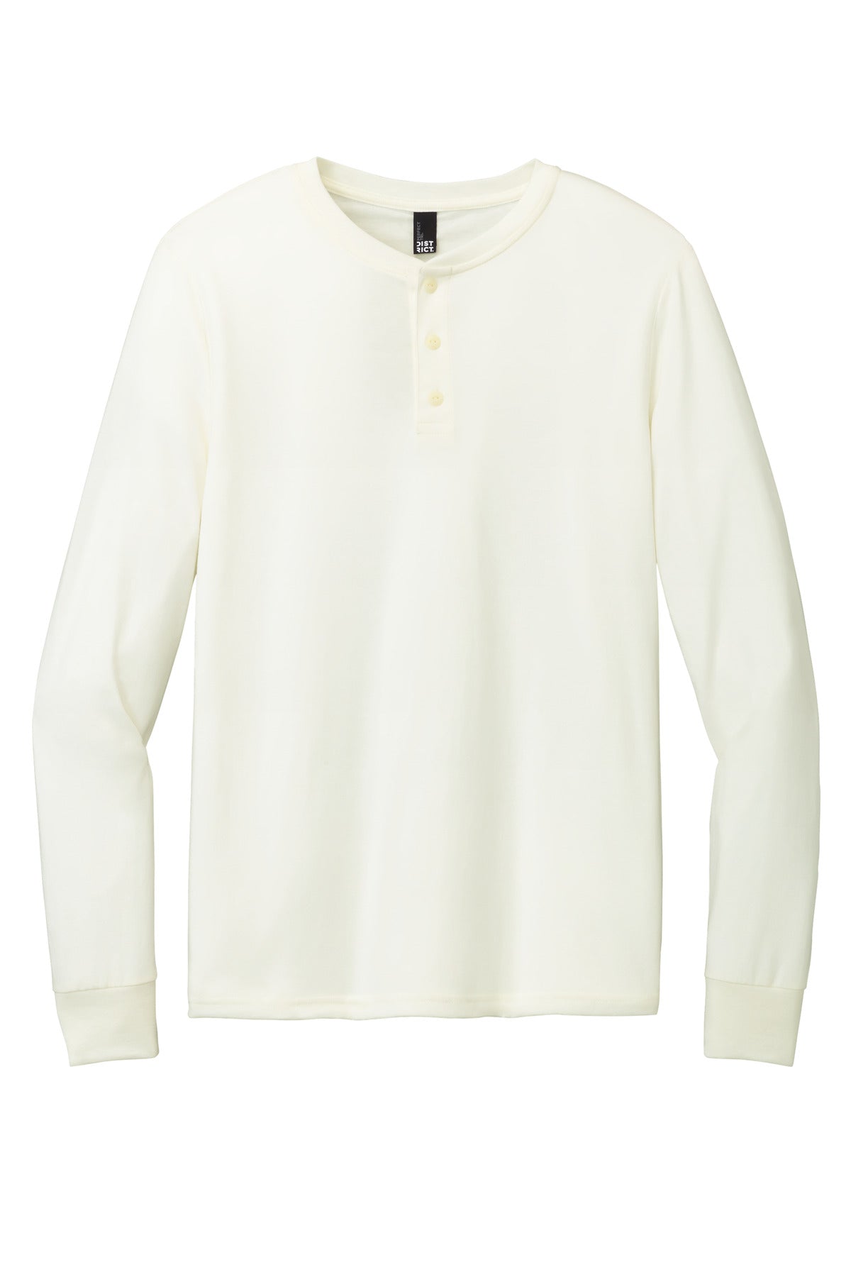 District Perfect Tri Long Sleeve Henley DT145 Natural
