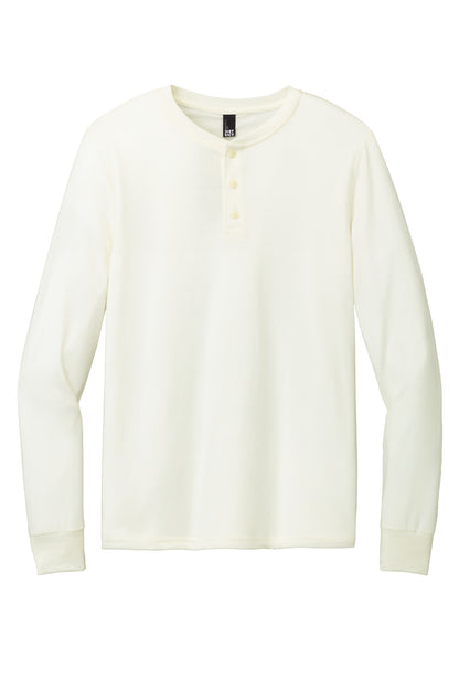 District Perfect Tri Long Sleeve Henley DT145 Natural